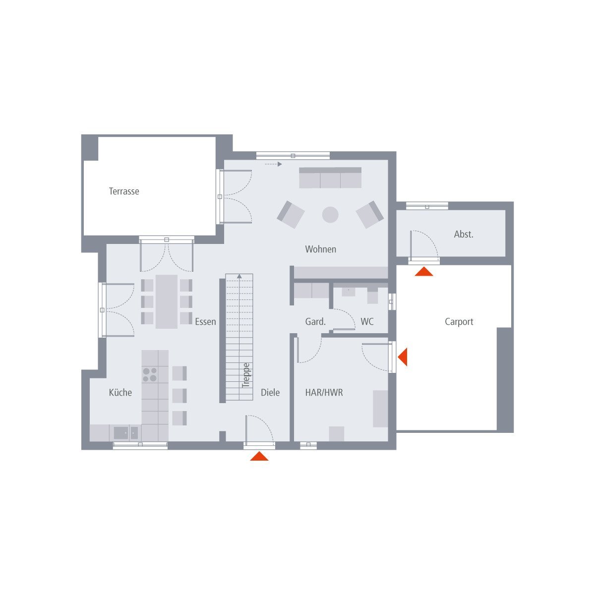 EINFAMILIENHAUS MIT INTEGRIERTEM CARPORT - single family house with integrated carport