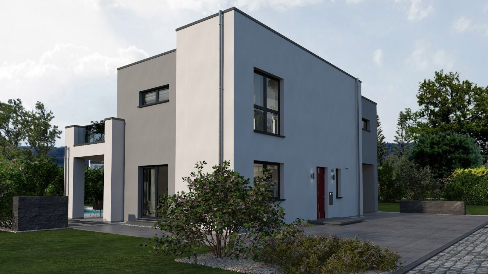 EINFAMILIENHAUS MIT INTEGRIERTEM CARPORT - single family house with integrated carport