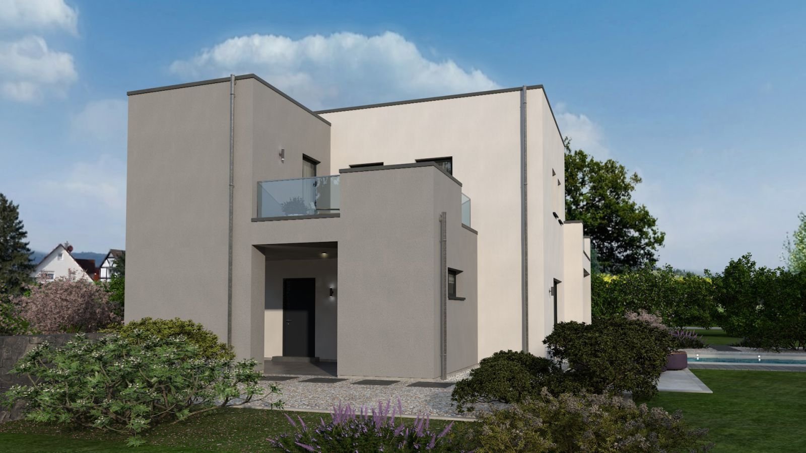 EINFAMILIENHAUS MIT INTEGRIERTEM CARPORT - single family house with integrated carport