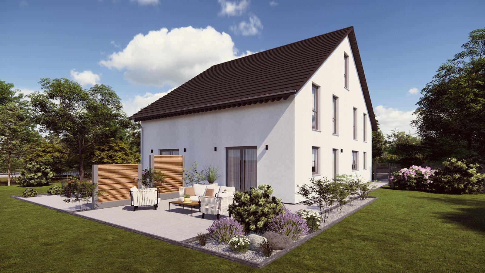 MODERNES ZWEIFAMILIENHAUS MIT VIELSEITIGEM GRUNDRISS