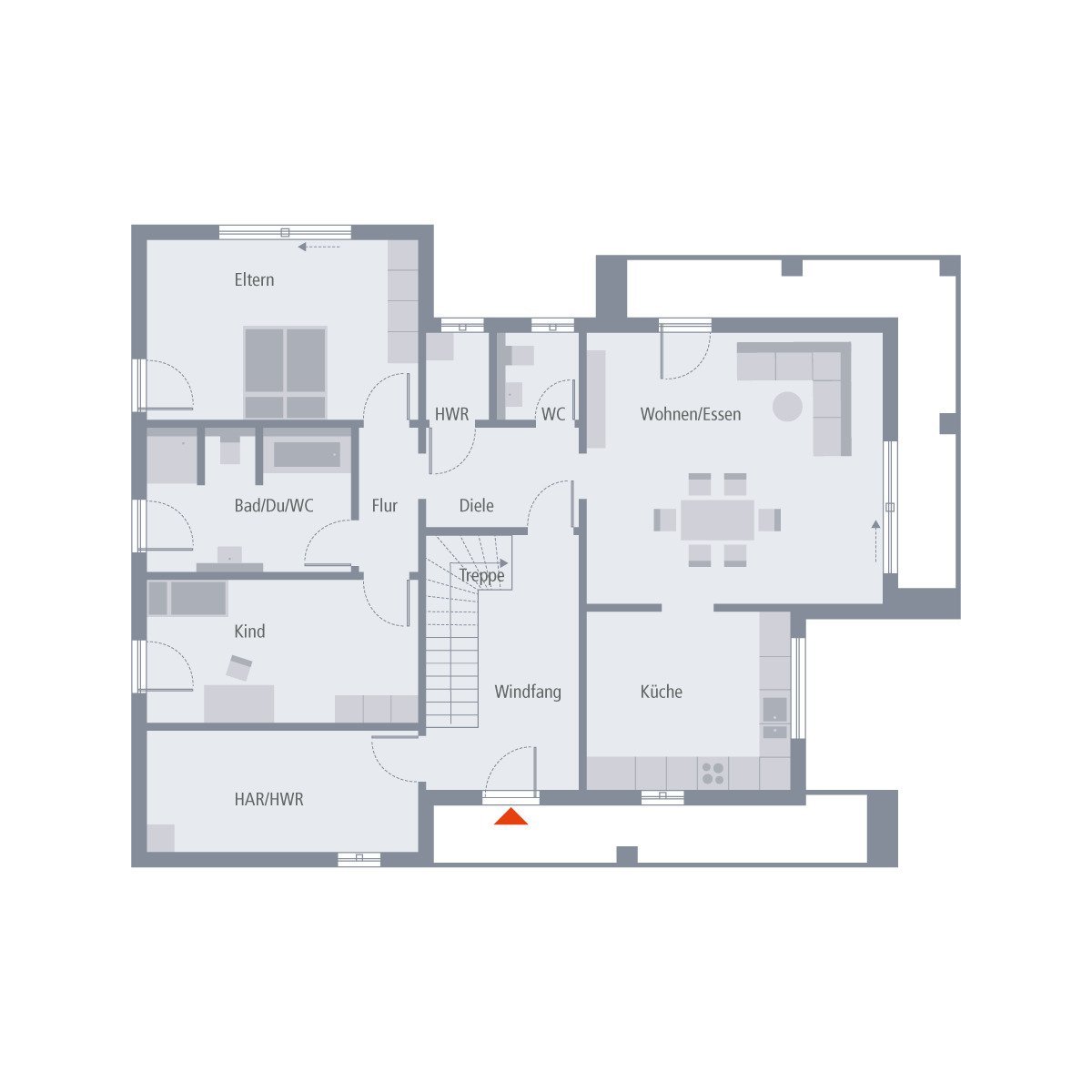 Penthouse mit Blick auf die Elbe