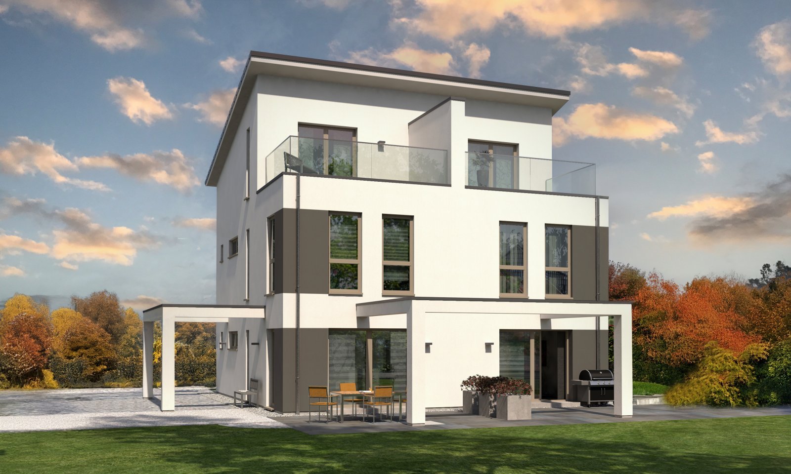 GEHOBENES DOPPELHAUS AUF 2,5 ETAGEN