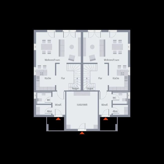 Haus mit 2 Haushälften ! Je Familie/Haushälfte/Grundstückshälfte nur 388.000,-€ !