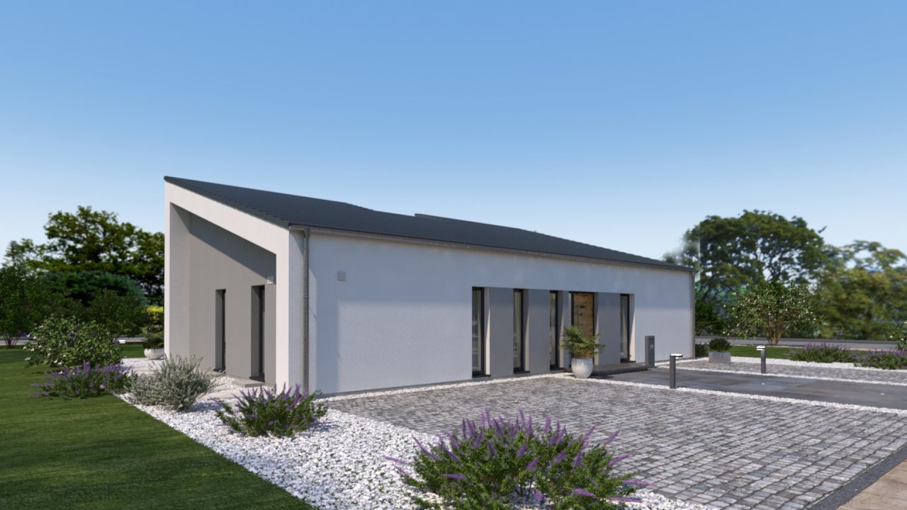 Bungalow im modernen Design mit besten Wohnkomfort auf einer Ebene ! Mit Grundstück !