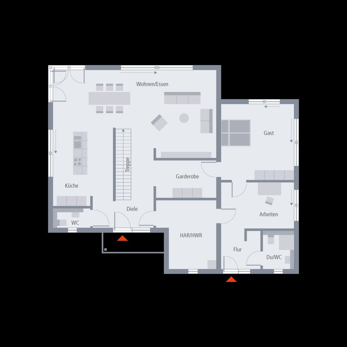 Haus im eleganten Design, mit Anbau und großem Balkon ! Preis mit Grundstück !
