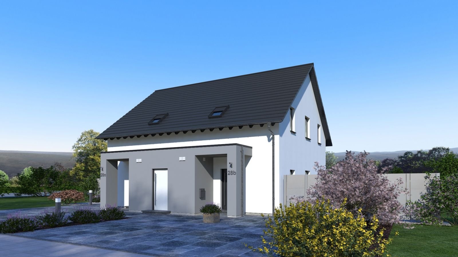 2-Familienhaus mit 222 qm und 1000 qm Bauland = Nur 345.700,-€ je Haushälfte/Grundstücksanteil !