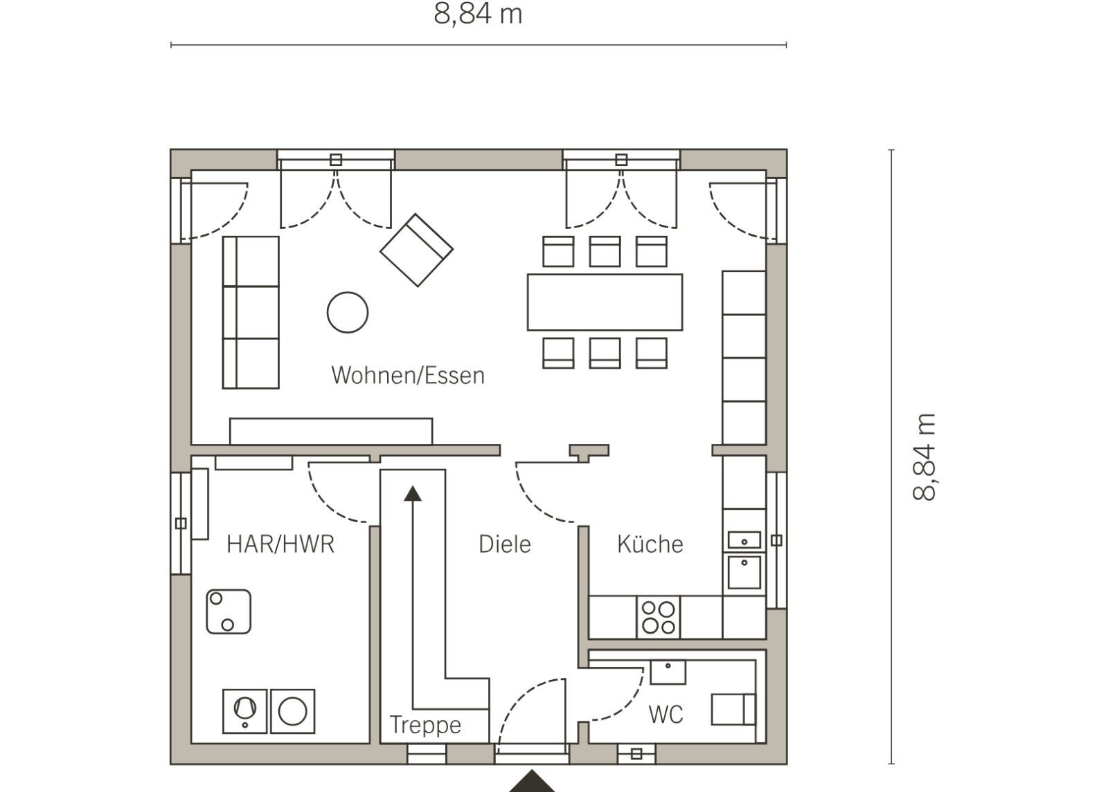 SACHLICHES EINFAMILIENHAUS GEPAART MIT NÜTZLICHER FUNKTIONALITÄT