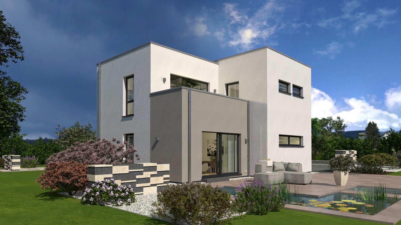 Haus mit perfekter Optik, mit Flachdach, im Bauhausstil ! Preis mit einem Grundstück berücksichtigt !