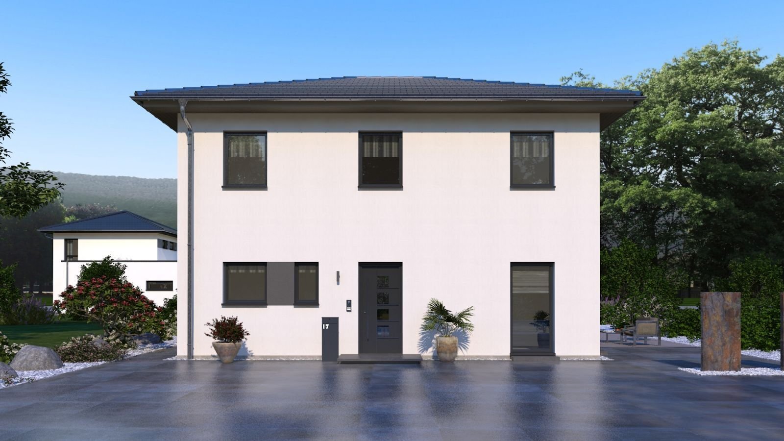 MODERNE STADTVILLA MIT ELEGANTEM WALMDACH