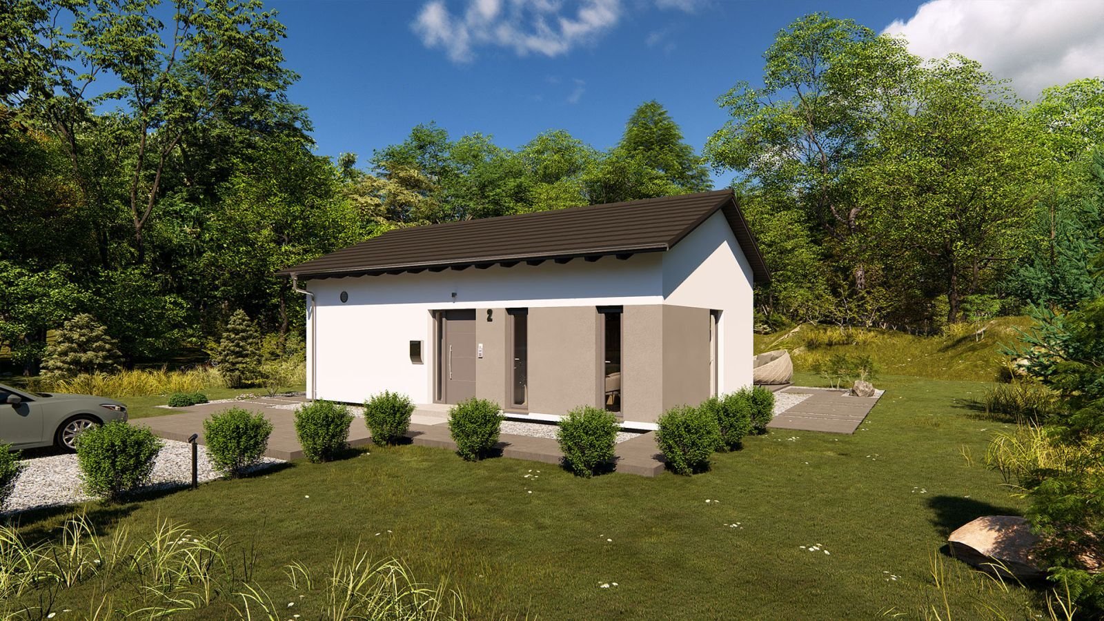Kleine Bungalows für Singles und kleine Familien. Entfliehen Sie den steigenden Mieten. Bauen Sie mit Okal Ihr eigenes Zuhause.