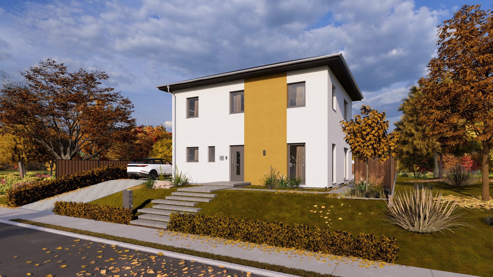 MODERNES WOHNHAUS MIT ELEGANTEM WALMDACH