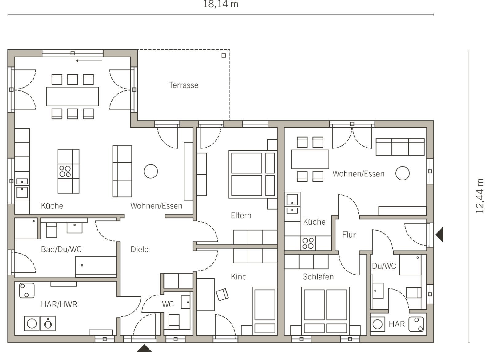 Rund 50 m², die aus einem Bungalow zwei Wohnbereiche machen