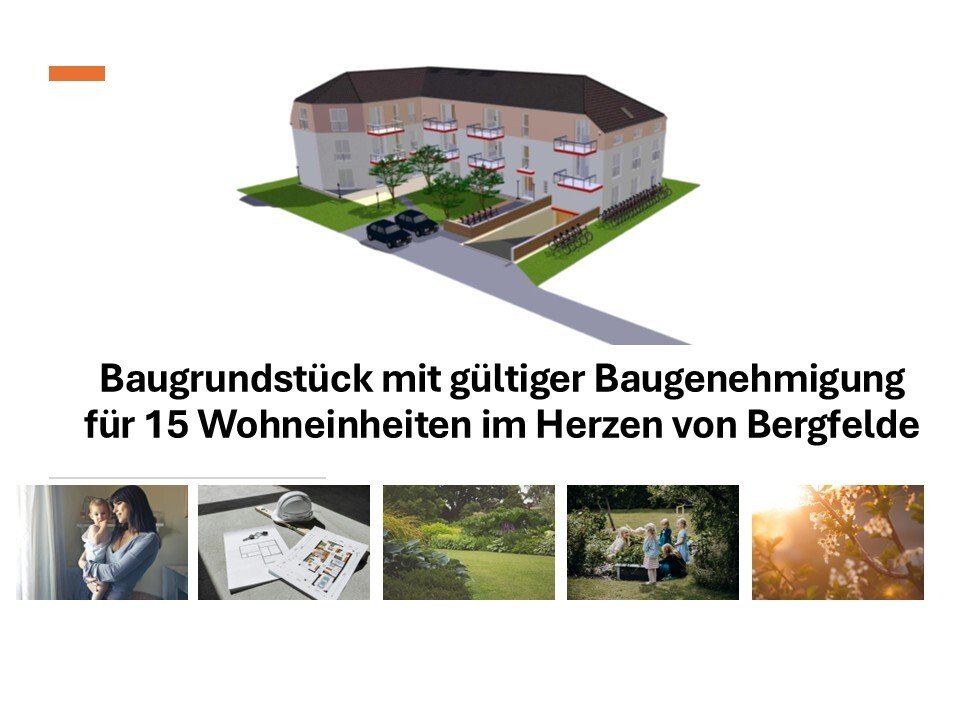 Bergfelde: Baugrundstück mit Baugenehmigung für 14 Wohn- und 1 Gewerbeeinheit Bergfelde: Baugrundstück mit Baugenehmigung für 14 Wohn- und 1 Gewerbeeinheit