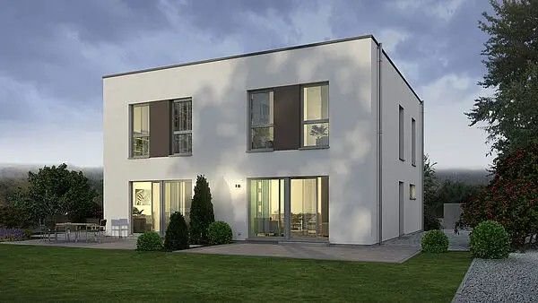 Petershagen/Eggersdorf: Zweifamilienhaus mit Flachdach für 395.000,-€ für eine Haushälfte mit halben Grundstück ! 