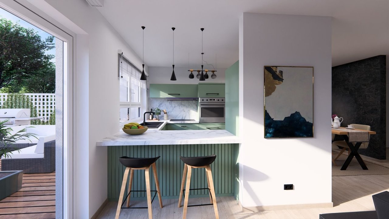 Ansicht Küche Wohneinheit 1 Ansicht Küche Wohneinheit 1