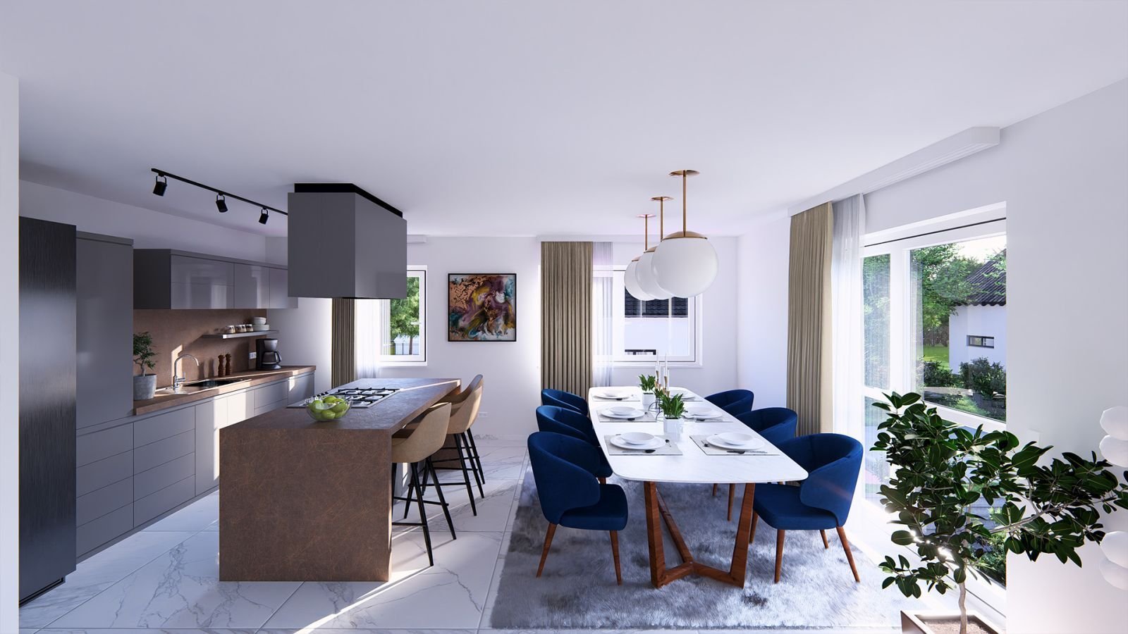 Ansicht Küche/Esszimmer Wohneinheit 3 Ansicht Küche/Esszimmer Wohneinheit 3